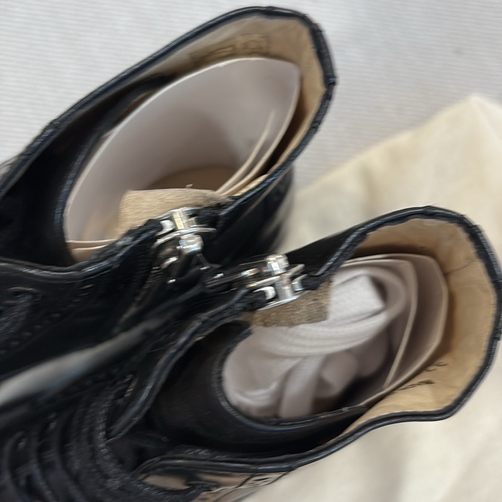 Angela Scott Black Leather Ankle Boots brand New - Picture 4 of 7